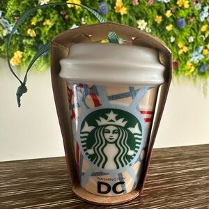 STARBUCKS COFFEE Washington DC Christmas Ornament Tumbler Cup 2015 NWT